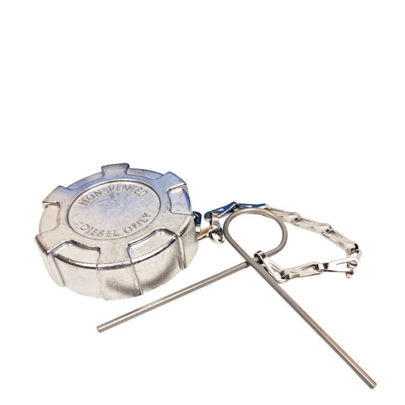 Aluminum Diesel Fuel Cap 2 1/4" for International Ford GMC Trucks No-Lock TINWID - Picture 3 of 9